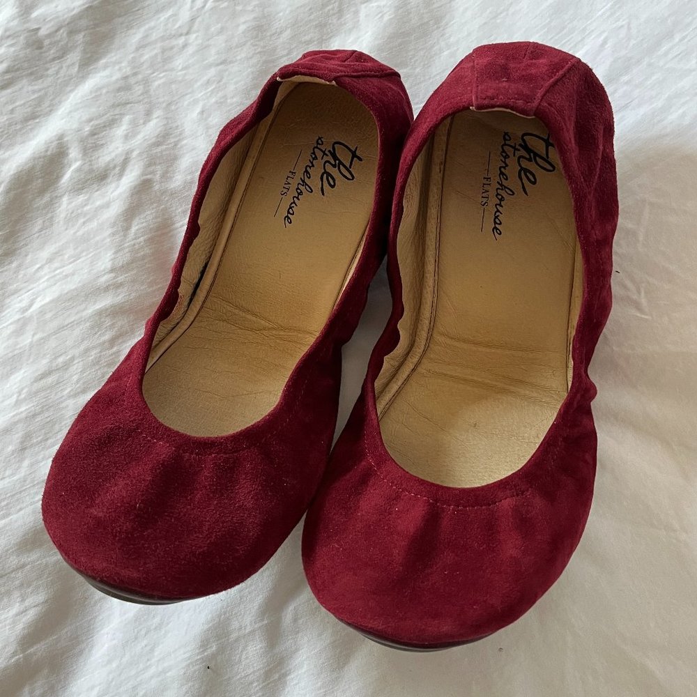 Storehouse Flats Wine Suede Size 10